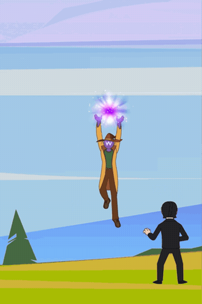 Man With W Hat Flying GIF