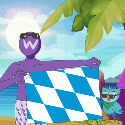 Man With W On Head Holding Checkered Towel GIF