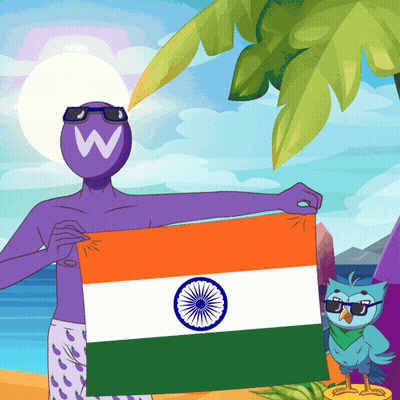 Man With W On Head Holding Flag GIF