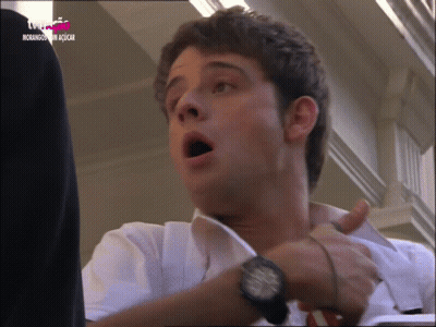 Man With Watch Surprised By TV Saying Lmh GIF