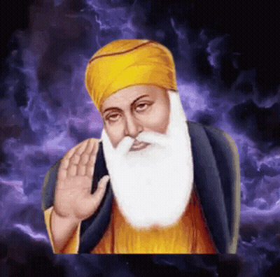 Man With White Beard And Yellow Turban Waving GIF