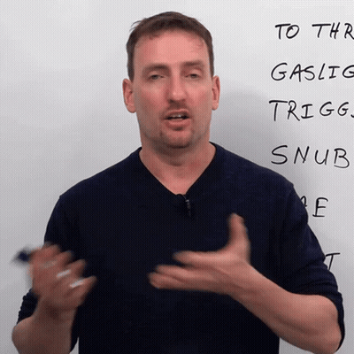 Man With White Board Saying To Thr Gaslig Triggs Snub GIF