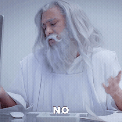 Man With White Hair And Beard Sitting At Desk Saying Por Supuesto GIF