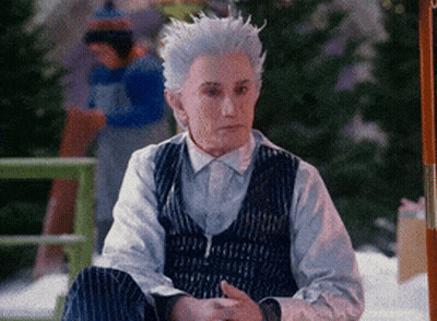 Man With White Hair Sitting On Bench GIF