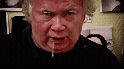 Man With White Liquid Mouth And Nose GIF
