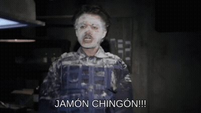 Man With White Paint On Face Says Jamon Chingon GIF