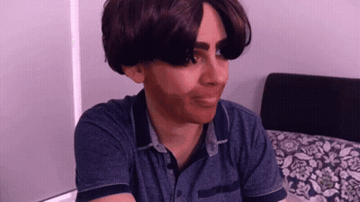 Man With Wig And Beard GIF