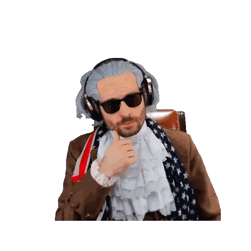 Man With Wig And Headphones Thumbs Up Sticker