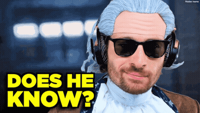 Man With Wig And Sunglasses Asking Does He Know GIF