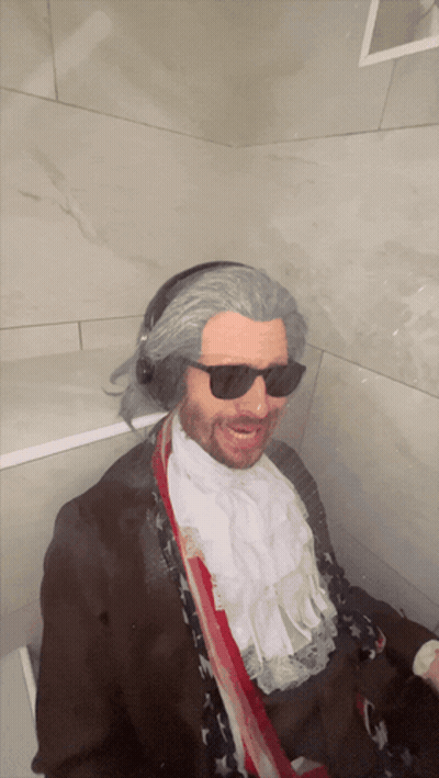 Man With Wig And Sunglasses GIF