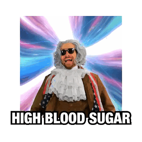 Man With Wig And Sunglasses High Blood Sugar Sticker