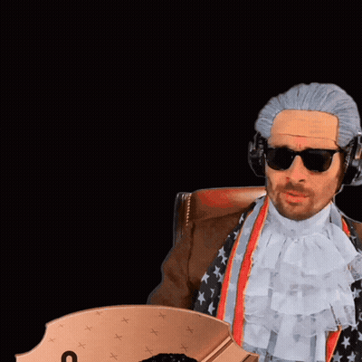 Man With Wig And Sunglasses Next To Man In Manchester United Shirt GIF