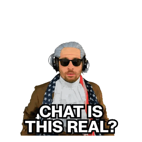 Man With Wig And Sunglasses Says Is This Real Sticker
