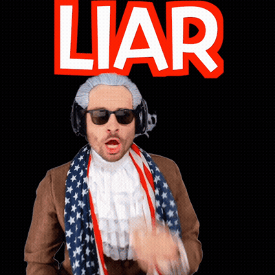 Man With Wig And Sunglasses Says Liar GIF