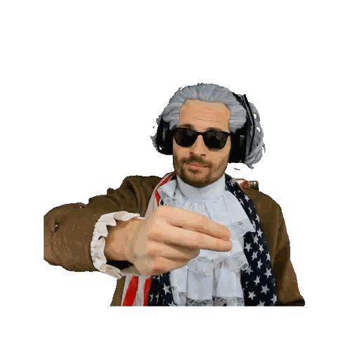 Man With Wig And Sunglasses Thumbs Up Sticker