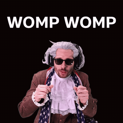 Man With Wig And Sunglasses Womp Womp Sign GIF