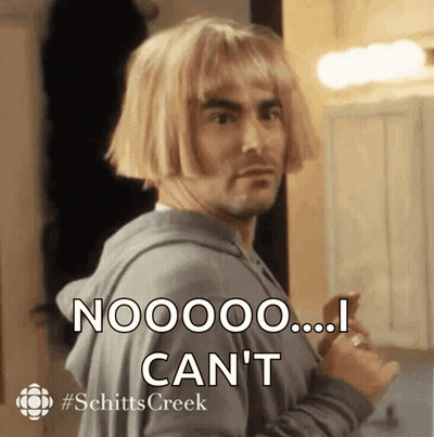 Man With Wig Saying Nooooo I Can't GIF