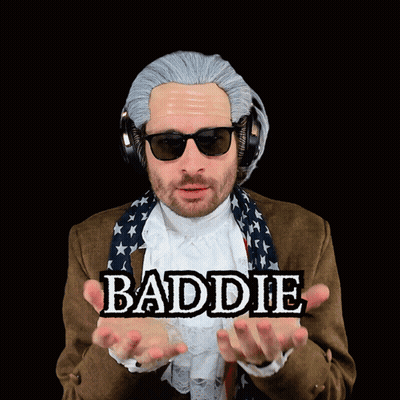 Man With Wig, Sunglasses, And Baddie Sticker GIF
