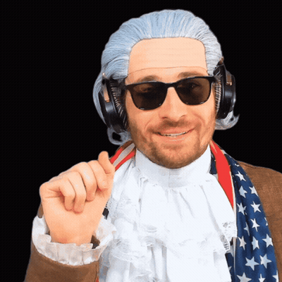 Man With Wig Sunglasses And Headphones GIF