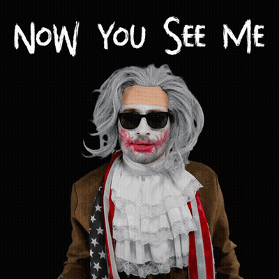 Man With Wig Sunglasses Saying Now You See Me GIF