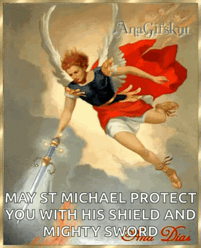 Man With Wings Holding Sword GIF