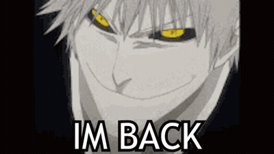 Man With Yellow Eyes Saying I'm Back GIF