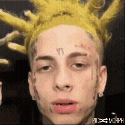 Man With Yellow Wig Close Up GIF