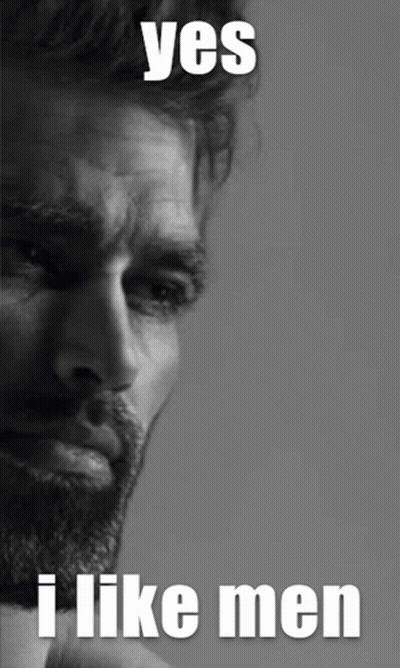 Man With Yes I Like Men Text GIF
