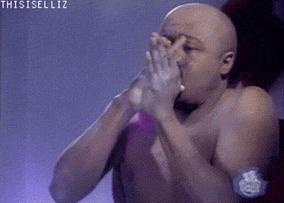 Man Without Shirt Blowing Star GIF