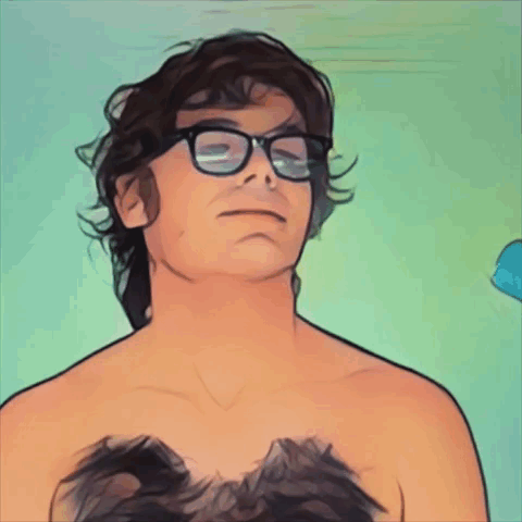 Man Without Shirt Has Tattoo On Chest GIF