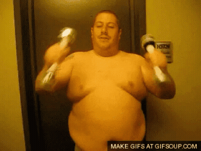 Man Without Shirt Holding Slippers GIF
