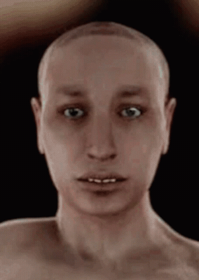 Man Without Shirt Looking At Camera GIF