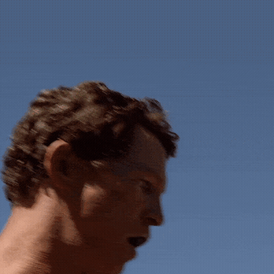 Man Without Shirt Looking Down GIF
