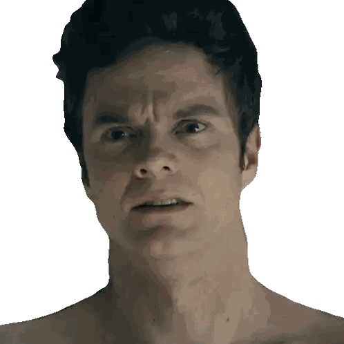 Man Without Shirt Looking Serious Sticker