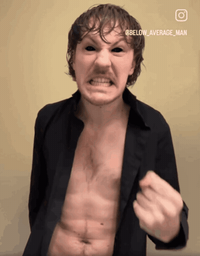 Man Without Shirt Making Funny Face GIF