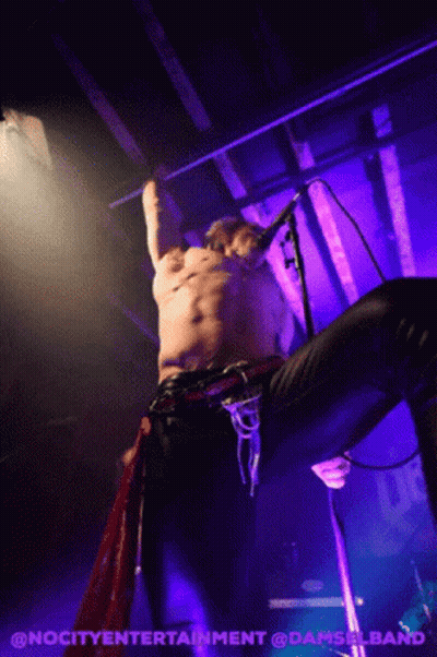 Man Without Shirt Singing Into Microphone Nocityentertainment GIF