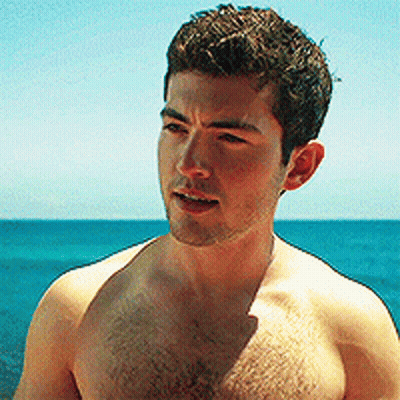 Man Without Shirt Standing Ocean GIF