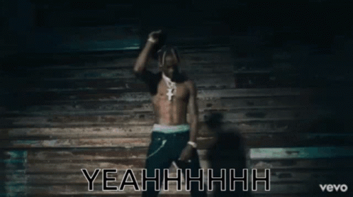Man Without Shirt Standing On Stairs GIF