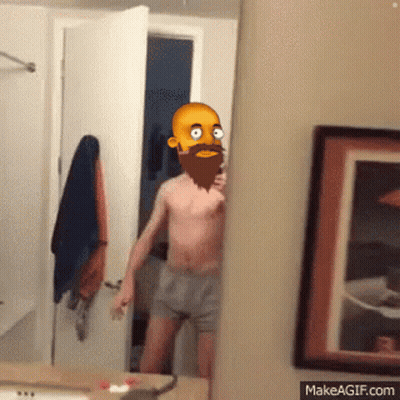 Man Without Shirt Taking Mirror Selfie GIF