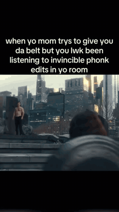 Man Without Shirt Walking Down Stairs In City GIF