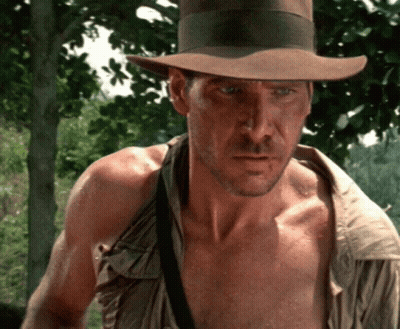 Man Without Shirt Wearing Brown Hat GIF