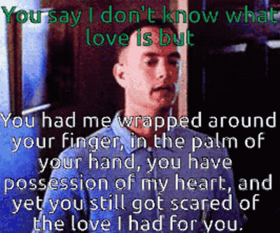 Man Wrapped Around Finger Saying You Say I Don't Know What Love Is But GIF