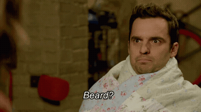 Man Wrapped In Blanket With Beard GIF