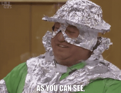 Man Wrapped In Tin Foil Saying As You Can See GIF
