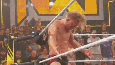 Man Wrestling In Ring With Crowd GIF