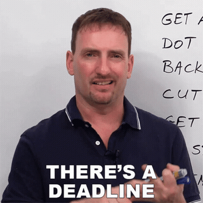 Man Writing Deadline On Whiteboard GIF