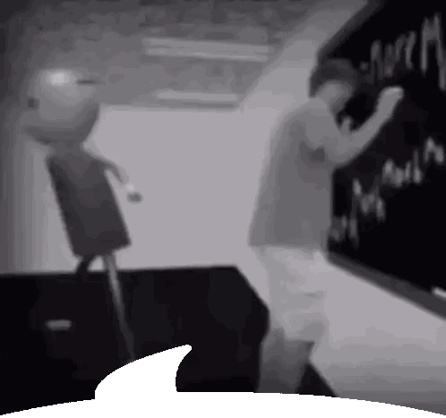 Man Writing On Blackboard Sticker