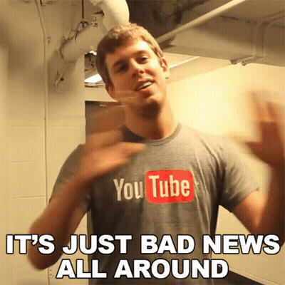 Man YouTube T-Shirt Says Bad News All Around GIF