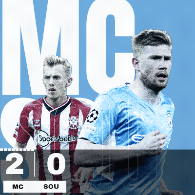 Manchester City 2-0 Southampton Half-Time Break GIF
