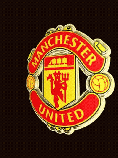 Manchester United Emblem With Lion And Ball GIF